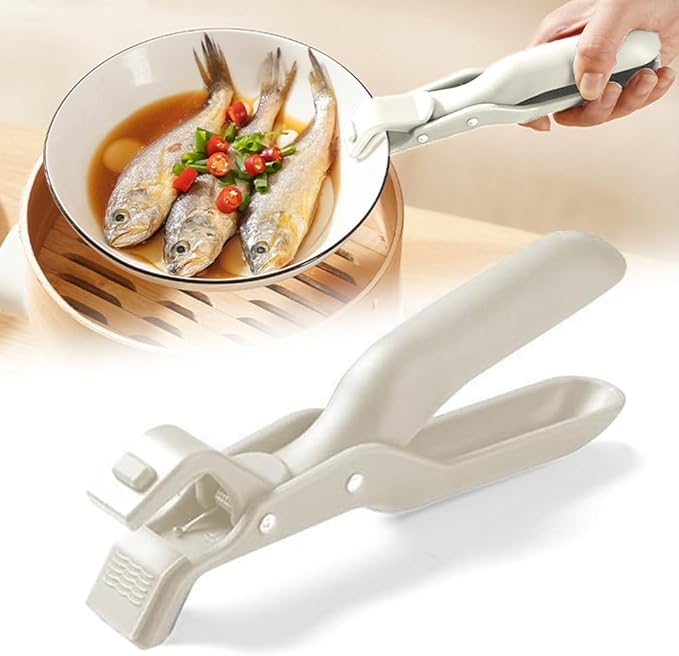 Silicone Non-Slip Heat Insulation Anti-Scald Clip,Multi-Function Anti-Scald Bowl Clip Hot Bowl Dish Plate Gripper Clips,Multi-Purpose Anti-Scald Bowl Holder Clip Tongs Clamp Holder for Kitchen (White)