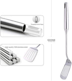 Stainless Steel Slotted Spatula,Cooking Utensil For Kitchen Use With Hollow Handle,Silver/14.9Inch