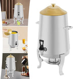 Coffee Urn with Fuel Holder 3.5 Gal/13L, Stainless Steel Beverage Dispenser Hot Drink Dispenser with Stand, Tea Water Coffee Chafer Urn for Parties Buffet Catering Commercial Home (Gold Lid)
