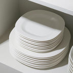 Stone Lain Quadro 4-Piece Dinner Plate Set Porcelain, White