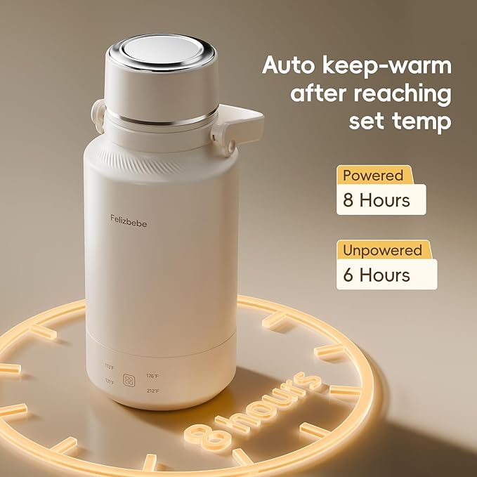 1000mL Portable Electric Kettle, 304 Stainless Steel Water Boiler with 4 Temp Settings, Keep Warm & Boil-Dry Protection, Electric Tea Kettle for Travel, Hotel, Camping (120V Outlets)