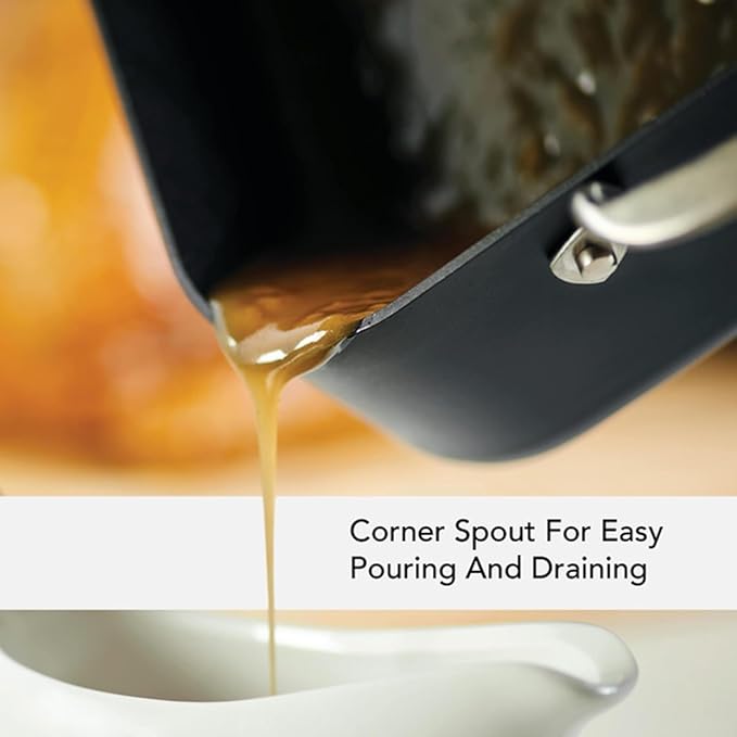 KitchenAid Hard Anodized Roasting Pan/Roaster with Removable Rack, 13 Inch x 15.75 Inch - Matte Black