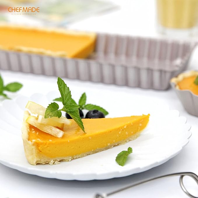 CHEFMADE Rectangle Tart Pan, 5x14-Inch with Removable Loose Bottom Non-Stick Oblong Quiche Bakeware for Oven Baking (Champagne Gold)