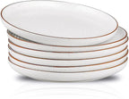 HVH Porcelain Dinner Plates Set of 6, 10.25 inch Ceramic Plates Set, Large Dinner Plates Set for Dinner, Salad, Ceramic Dinner Plates, Healthy Dinner Plates Set of 6, Farmhouse Style (White)