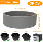 3Pcs Air Fryer Egg Mold 4"×1.3" Silicone Egg Poacher Cups Nonstick Egg Boiler Mold Cup Microwave Eggs Cooker Dishwasher Safe (Grey, 3-Pack)