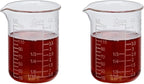 Ackers Etching Scale Measuring Glass V-Shaped Spout Made of High Borosilicate Glass Measuring for Kitchen or Restaurant, Easy to Read, 150 ML (5 Oz)- Pack of 2