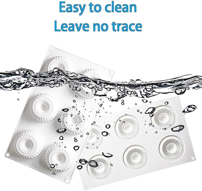 Silicone Molds Baking for Mousse Cake, 3D Baking Molds Dessert Molds for Pastry Truffle Pudding Jelly Cheesecake, Donut Shape, 6-Cavity