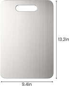 Titanium Cutting Board, 100% Pure Titanium Chopping Board for Kitchen, Hygiene & Durability Double Sided Cutting Board, Non toxic Chopping Board, Dishwasher Safe (13.2“ x 9.4”)