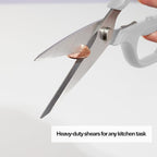 Misen Heavy Duty Kitchen Shears - Comfortable Ambidextrous Scissors for Meat, Poultry, Herbs & More - Easy to Clean - German Stainless Steel - Large | White
