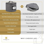 HOMELUX THEORY Platter Storage with Lid, Hard Shell China Storage Containers, Heavy Duty Dinnerware Storage Box with 5 Felt Pads and Thick Surface for Dishes and Dinner Plate, Move Out Essentials