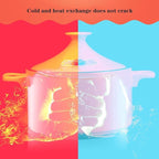 4l Tagine Ceramic Pot Moroccan Tagine Cooking Pot Handmade Ceramic Casserole Healthy Clay Pot for Braising Slow Cooking the Best Choice for Birthday Gifts (yellow)