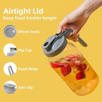 Glass Mason Jar Pitcher - 64 oz/2 Quart Wide Mouth Jug with Lid and Pour Spout, Airtight Seal, Leak Proof Iced Tea Pitcher for Sun Tea, Juice, Breast Milk, Cold Beverages, Coffe