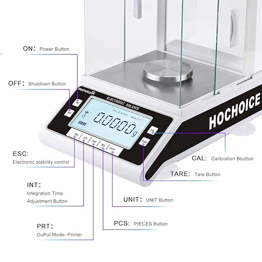 200g/0.1mgLab Scale 0.0001g| Analytical Electronic Balance Lab Precision Weighing Balance Scales Jewelry Scales Calibrated| High Accuracy Electromagnetic Force Sensor