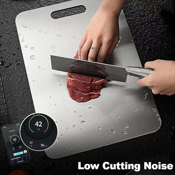 Katuchef Titanium Cutting Board 2025 New Upgrade Pure Titanium Cutting Boards for Kitchen Double Sided Cutting Boards Non Toxic,Hygiene Durable Chopping Board Suitable for Dishwasher Safe(18.11*11.81)