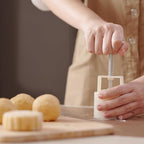 Luxiv Moon Cake Mould, 12 PCS Pattern Hand-Pressure Mooncake Molds for Mid-Autumn DIY Pastry Tool 2 Set with 6pcs Round Flower Mooncake Mode and 6 Pcs Square Pattern Mooncake Mould (White, 100g)