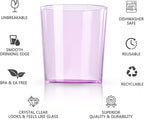 Liacere Plastic Drinking Glasses (Set of 12) 14 oz Purple Plastic Glasses Colors，Kitchen Water Glasses Cup, Bar Tumbler Glassware Set for Beer, Juice, Cocktail, Whiskey, Milk