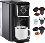Mecity Coffee Maker 3 in 1 Single Serve Coffee Machine, Compatible with K cup Capsules, Instant Coffee Pot, Tea maker, 6,8,10 Oz Cup, Removable 50 Oz Water Reservoir, 120V 1150W, Dark Grey
