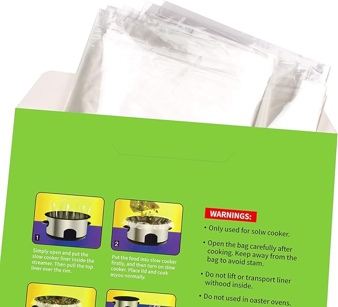 ECOOPTS Slow Cooker Liners Disposable Cooking Bags Small Size Pot Liners Fit 1QT to 3QT Suitable for Oval & Round Pot (10)