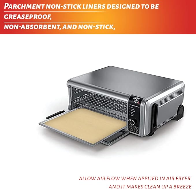 WMKGG 12 inch Air Fryer Parchment Paper Squares, 100 Sheets Unbleached Pre-Cut Baking Disposable Paper Liner for Ninja Foodi Flip SP101/SP201/SP301/SP351, Cuisinart Toaster Oven, Microwave