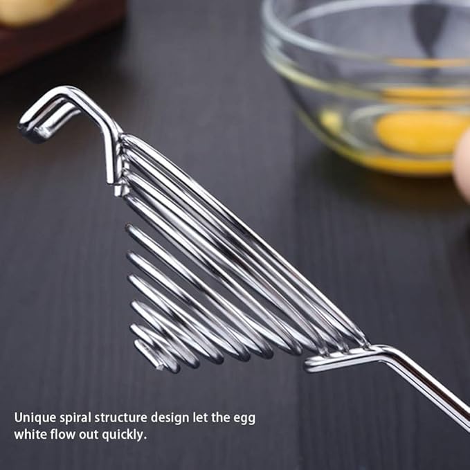 Stainless Steel Egg Yolk Separator Tool - Professional-Grade Egg White Divider with Ergonomic Handle for Baking and Cooking