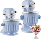 InnoMoon Ice Cream Maker Attachment for KitchenAid Stand Mixer, Compatible for Kitchenaid 4.5QT/5QT/6QT/7QT Stand Mixer, 2-Quart Frozen Yogurt, Sorbet Gelato Maker, Kitchen aid Ice Cream Maker (Blue)