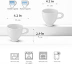 Minh Long 4 OZ Porcelain Espresso Cups Set of 2, Mini Coffee Mugs, Demitasse Cups, Espresso Mugs, Designed for Double Shots of Espresso, Lungo and Tea, Perfect for Coffee Machine and Maker - White