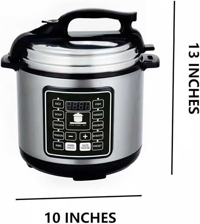12 In 1 Electric Pressure Cooker With 24-Hour Reservation Function, Slow Cooker, Rice Cooker, Wok, Cake, Yogurt, Etc., 6 L, Stainless Steel/Black.