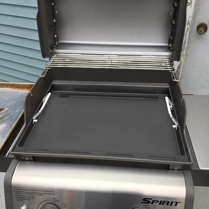 Full-Size Griddle Inserts for Weber Spirit I & II 200 Series Grills, Flat Top Grill Griddle for GS4 Spirit E-210 E-220 S-210 S-220, Rectangular Grill Insert Replacement for 7637 Grates