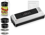 Bonsenkitchen Vacuum Sealer Machine + Mason Jar Sealer Kit, Fast-Compact/Multi-Functional Food Vacuum Sealer with External Vacuum System & 40 Vacuum Bags, Silver
