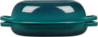 Enameled Cast Iron Dutch Oven Pot with Lid, Oval Dutch Oven for Bread Baking, Bread Oven for Homemade Sourdough Bread Baking, 5qt, Darkcyan