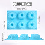 3PCS Mini Bundt Cake Pans for Baking, Non-stick 6 Cavity Silicone Bundt Cake Pan Molds, Multipurpose Molds for Cupcakes Brownies Jellies with Even Heat Transfer Feature for Home Baking(3 Styles)