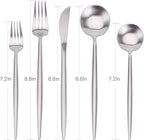 Matte Silverware Set, SHARECOOK 20-Piece Stainless Steel Satin Finish Flatware Set Service for 4, Kitchen Utensil Set, Tableware Cutlery Set for Home and Restaurant