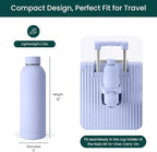 NOBL Stainless Steel Water Bottle,17 oz, 500 ml, Double Wall Vacuum Insulation, Sealed Bottle Keeps Drinks Cold 24 Hrs & Hot 12 Hrs, Leak Proof, Fits Noble Carry-On Cup Holder - Lavender