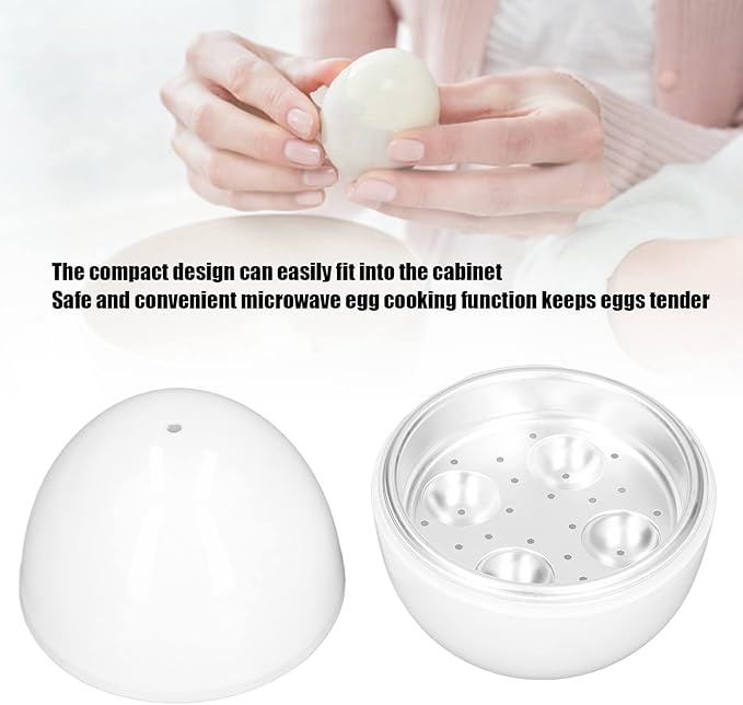 Microwave Egg Boiler for 4 Eggs, Boiled Egg Poachers, Rapid Egg Cooker Microwave Boiled Egg Maker for Hard Soft Boiled Egg Cooker Steamer
