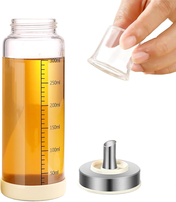 Honey Dispenser No Drip, Maple Syrup Dispenser, Olecranon design, automatic reflux，Honey Jar with Stand, Beautiful Honey Pot, Perfect Honey Container(10 oz×pack 1)