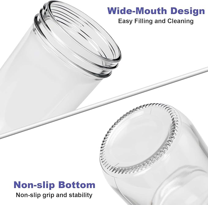 Wide Mouth Mason Jars 24 oz with Lids, Glass Jars with Airtight Lids and Band, Safe for Canning, Food Storage, Pickling, Overnight Oats Container, Pint and A Half Size (Pack of 6)