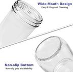 Wide Mouth Mason Jars 24 oz with Lids, Glass Jars with Airtight Lids and Band, Safe for Canning, Food Storage, Pickling, Overnight Oats Container, Pint and A Half Size (Pack of 6)