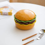 Ceramic Bowls & Plates Sets, Cute Hamburg Style 5-Pieces Dinnerware Sets, Dinner Dessert Plates & Cereal Bowls with Lid. Novel Tableware Gift.