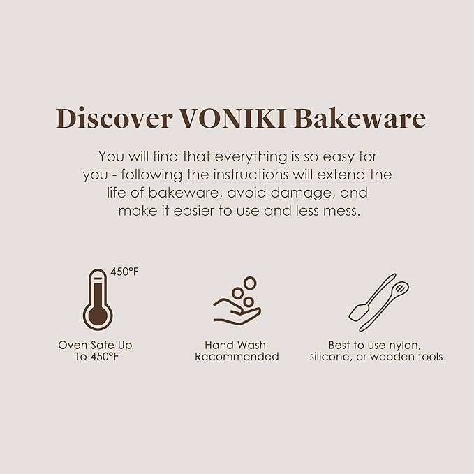 VONIKI Ceramic Baking Pans Set, 7 PCS Nonstick Bakeware Sets Baking Sheets For Oven Baking Set With Cookie Sheet, Cake Pan, Loaf Pan, Muffin Pan, Roaster Pan, Cooling Rack - Nontoxic Baking Supplies