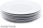 6pcs Dinner Dessert Plate 10.5inch White Porcelain Salad Plates with Round Flat Design
