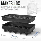 3D Skull Ice Cube Mold Tray -Novelty Shaped Ice Maker for Whiskey Cocktails Drinkers,Bartenders,Easy Release Silicone kull Molds,Baking Chocolate Candy,Home Bars