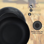 Large salad bowls,65oz Salad bowls set of 2,Unbreakable Plastic bowls Microwave & Dishwasher Safe Bowls,Wheat Straw Serving Bowls for Salad, Cereal, Fruit, Dishwasher Safe.Black