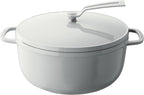 Vermicular Oven Pot 2.0 | Lightweight Enameled Cast Iron Pot | 26cm (5.9 Qt) | Non-Toxic | Induction-compatible | Dutch Oven | Made in Japan | Sea Salt White