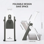 ONCE FOR ALL Upgrade Safe Mandoline Slicer Plus, Adjustable Vegetable Food Chopper Potato Fries French Fry Cutter, Detachable Blade, Kitchen Chopping Artifact, New Kitchen Gift (DarkGray)