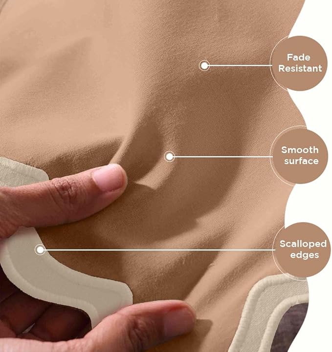 Folkulture Table Runners | Fall Table Runner 108 inches Long | Scallop Table Runner for Fall Decor or Boho Decor | Brown Table Runners for Dining Room | Thanksgiving Decorations for Home