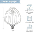 Stainless Steel Stand Mixer Attachment 3-Piece Set for KitchenAid 7QT Lift Bowl Mixer. Includes whisk, flat beater and dough hook for KitchenAid 7-quart mixer, Dishwasher Safe