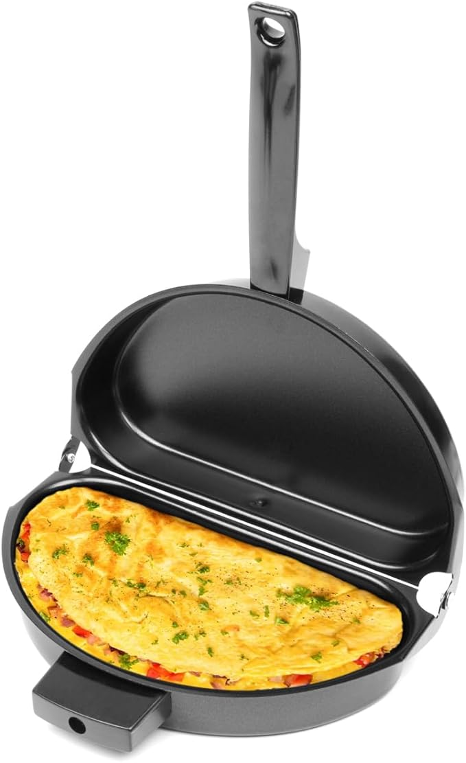 Fox Run Egg Pan, Non-Stick Folding Omelette Pan, 8"