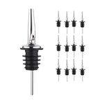 FSE Tapered Pourer Set (Pack of 12), Stainless Steel Design, Reusable, Provides Precise Mess-Free Pouring, Perfect for Spirits and Syrups, Ideal for Bars and Kitchens