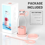 OTPEIR Portable Blender for Shakes and Smoothies with 11.83 Oz Travel Cup and Lid,Durable Stainless Steel Blades for Juice Blending Performance, Pink