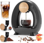 Single Serve Coffee Maker For K Cup Pod and Coffee Grounds /Tea, Fast Brew in 2 minutes, 2 IN 1 One Button Coffee Machine 4-8 Oz Brew Sizes, Stylish＆Compact For Home, Office, RV and Dorm, Black